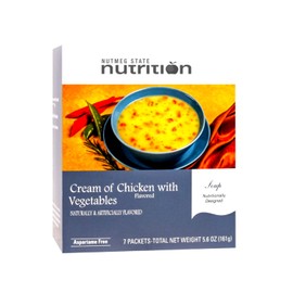 Nutmeg State Nutrition – High Protein Instant Soup Mix, Low Calorie, Low Fat, Low Carb, Ideal Protein Compatible, Aspartame Free, 7 Servings Per Box (Cream of Chicken with Vegetables)