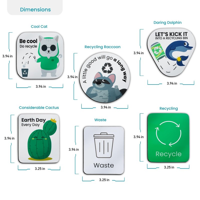 Home Zone Living Kitchen Trash and Recycling Combo Assorted Magnetic