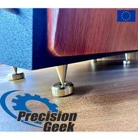 M6 Speakers Spikes and Pads for Speakers, HiFi Stands, Cabinets, Soundbars (Brass with chamfered pads)