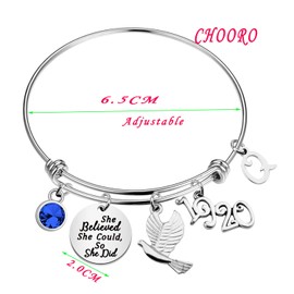 CHOORO Dove Initial Letter Bracelet She Believed She Could So She Did Jewelry(Q) for Women