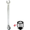 GEARplus Ratchet Combination Spanner, Switchable, 10 mm, on Hanger