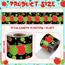 Sherr 72.18 ft Back to School Bulletin Board Borders Apple Trim Border Roll Welcome Back Bulletin Board Classroom Decor Red Apple First Day of School Decorations for Classroom Chalkboard Wall Decor