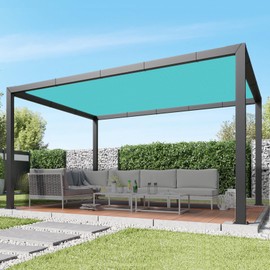 COARBOR 8'x18' Straight Edge Sun Shade Sail Rectangle Canopy Cover 240GSM Grommets Placed All Edges for Outdoor Pergola Patio Yard Deck Gazebo-Turquoise Green