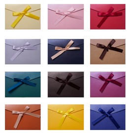 Plstod Pack of 12 Colourful Mini Envelopes with Ribbon, Colourful Envelopes Kraft Paper, Small Envelopes Mini for Party Gift Cards, Christmas, Wedding, 17.5 x 12.4 cm