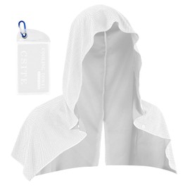 CSITE Cooling Hoodie Towels for Neck and Face, UPF 50 Sun Protection & Instant Cooling, Ice Towels for Hot Weather, Soft Breathable Towel for Sport, Work Out, Gym, Camping & More Activities