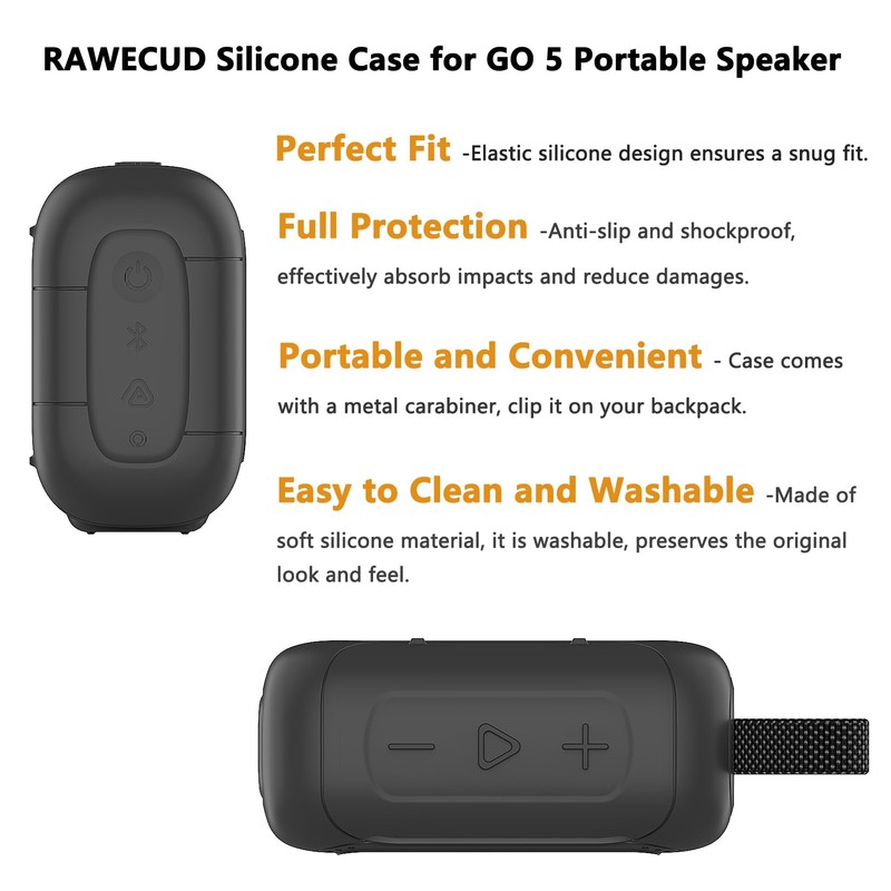 RAWECUD Silicone Cover Case for JBL Go 5 Portable Bluetooth
