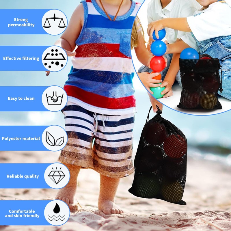 10 Pcs Mesh Drawstring Bag, Mesh Drawstring Bags with Cord