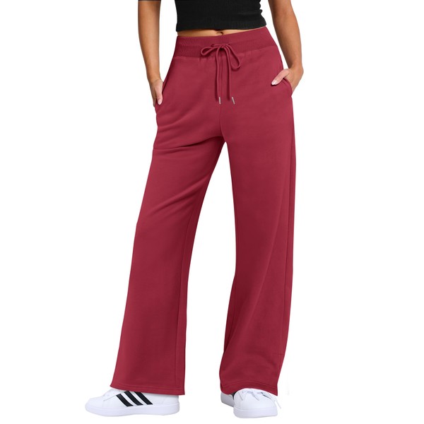 ANRABESS Women's Wide Leg Pants High Waist Drawstring Sweatpants Joggers
