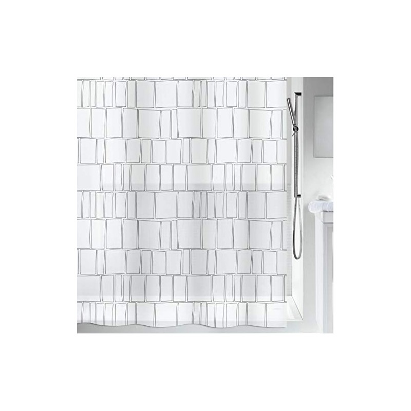 Spirella Anti-Mould Shower Curtain - Anti-Bacterial, Washable, Waterproof, Peva, "Construct"
