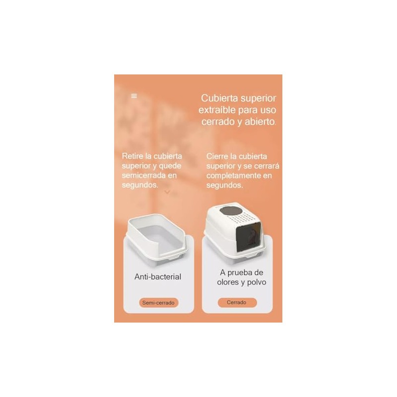 Arenero para Gatos Antiolores Puerta Palita 2 Salidas (Gris)