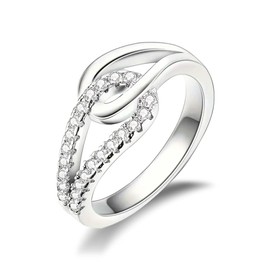 ChenYuTe 925 Sterling Silver Simple Elegant Personality Women's Ring Daily Party Wedding Wear Colourful Square Crystal Cubic Zirconia / Stackable Vintage Ring Size 6-9, 9, Non-precious metal, Cubic