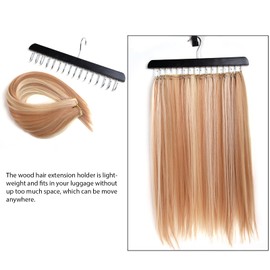 Rose bud Hair Extensions Holder Rack 1PC Pink Wood Hair Extension Hanger Holder for Styling Braiding Washing