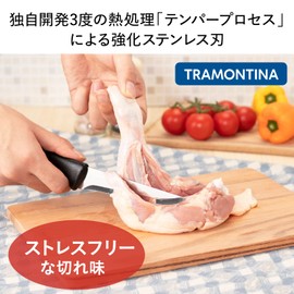 Tramontina 23427/100 Plenus Lightweight Design Carving Fork, 10.2 inches (26 cm), Light and Durable, Black, Dishwasher Safe, Ultra Lightweight, Made in Brazil