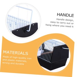 Generic 1pc Birdcage Portable Bird Cage Parrot Cage Small Animal Travel Carrier Bird Bags for Travel Parrot Transport Cage Outdoor Birds Cage Tiger Skin Peony Hamster Cage Handcage Iron