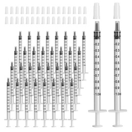 1ml Plastic Syringe with Caps 100pcs Colostrum Syringes Measurement Syringe for Refilling and Measuring Liquids, Oil or Glue Applicator Scientific Labs, Feeding Pet 100 Pack