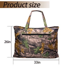 Shupakul 2 Pcs Waterproof Hunting Scent Control Bag-33"x26" Camouflage Scent Free Tote Bag with Side Pocket-Travel Storage Bag for Hunting Clothes & Accessories Eliminates Odors