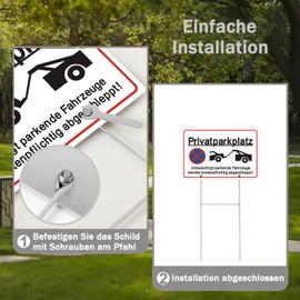 Sign Private Parking No Parking with Post