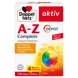 Doppelherz A-Z DEPOT - With Important Vitamins, Minerals and Trace Elements Plus Lutein - 120 Tablets