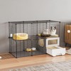 Oneluck Cat Cage Indoor with Litter Box 2-Tier DIY Cat