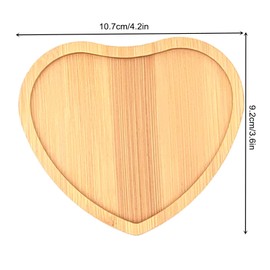 Bamboo Mosaic Coasters, Empty Bottom Bowls for Crafts, Mosaic Accessories, Drinking Cup Coasters, Plant Coasters, Art Plates(Heart), 4 Pack