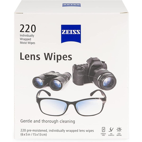 ZEISS Zeiss Lens Wipes, White, 220 Count