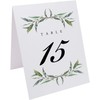 Laurel Wreath and Greenery Wedding Table Numbers, 1-15, Double Sided,