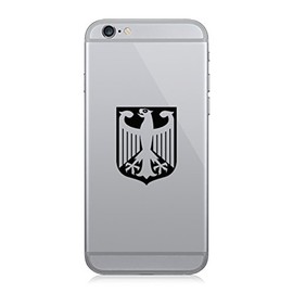 RDW Pair of German Eagle Cell Phone Stickers Mobile Deutschland Germany Colors - Black