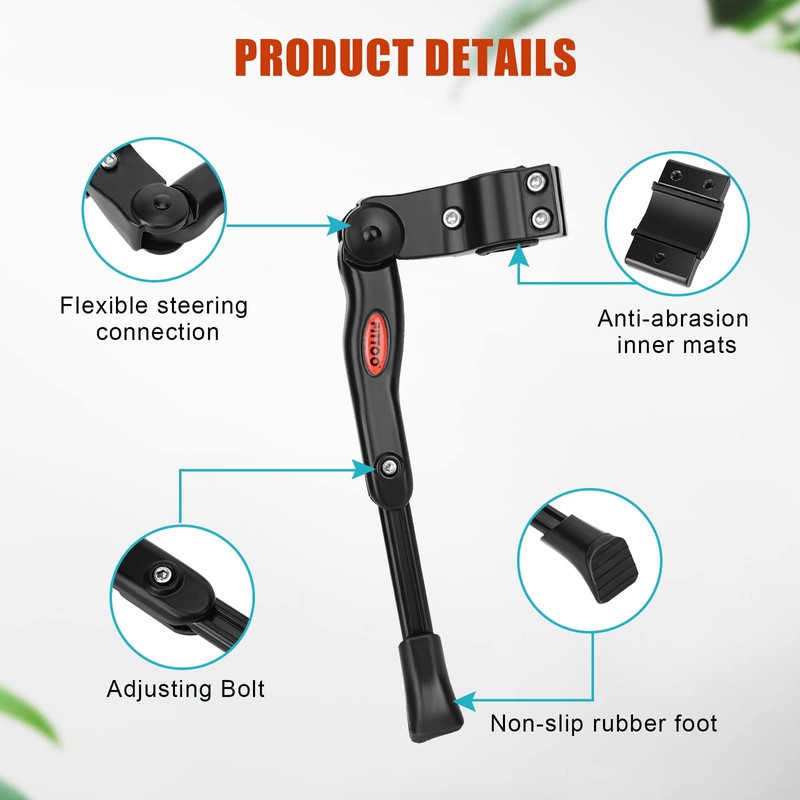 FITTOO Bike Kickstand, Light Weight (280grams), Adjustable Bicycle Side Stand