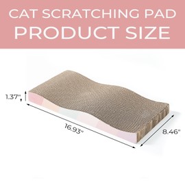 SIDAZON Cat Scratching Pads Cardboard Cat Scratchers for Indoor Cats Reversible Large Wide Corrugated with Catnip and Mini Toy (3pcs)