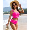 Jolefille High Waisted Bikini Set for Women 2 Piece Tummy