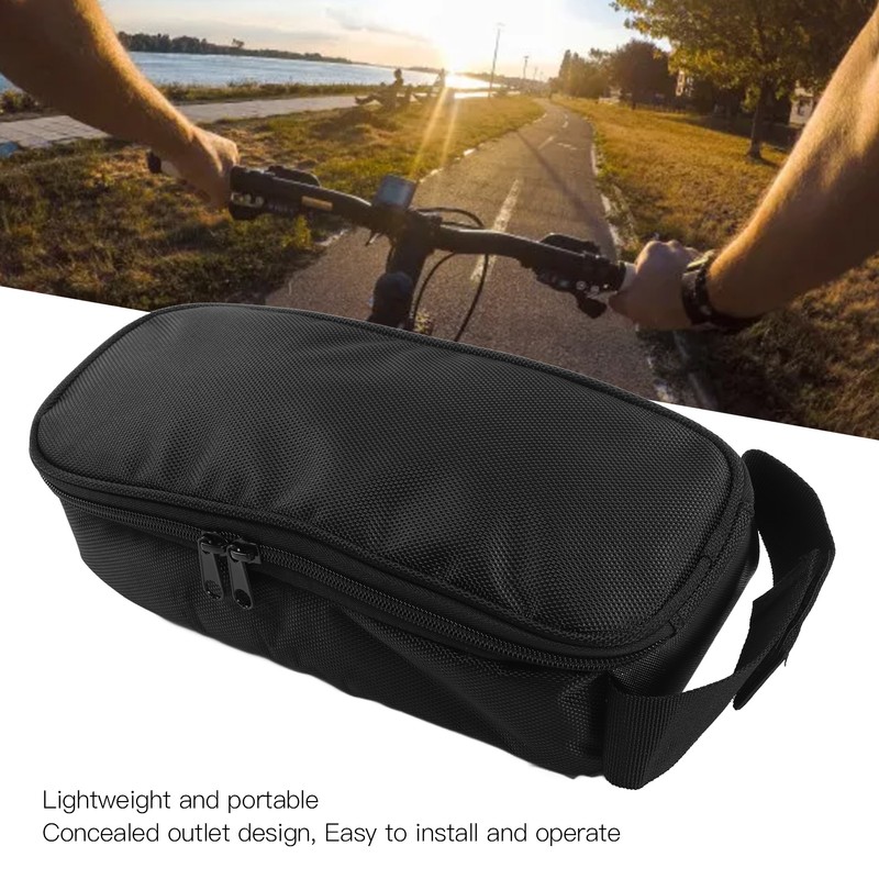 Electric Bike Controller Bag Lightweight Portable Concealed Outlet Design Black