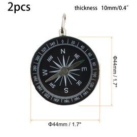 Boguish 2 Pcs Pocket Compass, Survival Sports Navigation Compass with Key Ring for Outdoors Camping Hiking