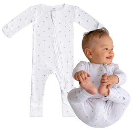DREAMLAND BABY Bamboo Viscose Baby Pajamas (0-24 months). Ultra Soft Viscose Sleepers with 2-Way Zipper, Mitten & Foot Cuffs