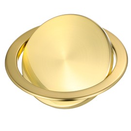 Trash Can Lid 304 Noble Gold Embedded Trash Bin Flap Cover, 8.22 Inch Round Swing Lid for Kitchen, Bathroom, and Home Use, Waste Bin for Protection