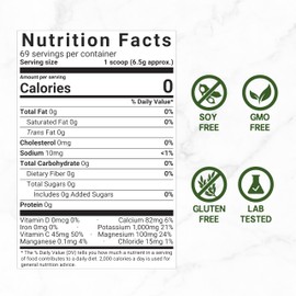 Electrolytes Powder, 1lb (69 Servings) – No Sugar, Lemon Lime – Hydration Supplement Drink Mix – High Potassium 1,000mg Per Serving, Manganese & Magnesium – Natural Hydration & Energy – Keto Friendly