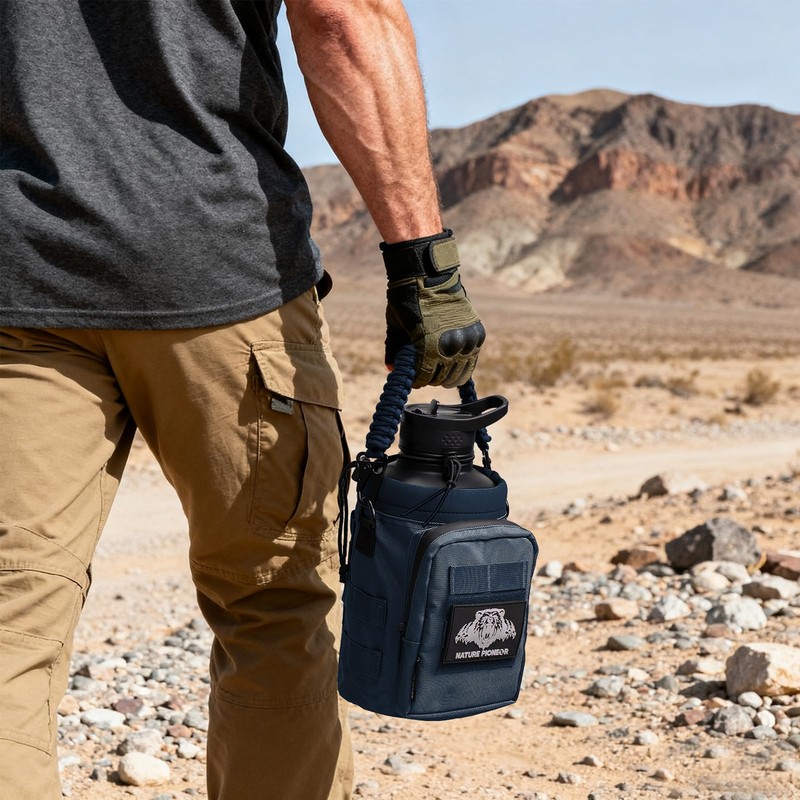 NATURE PIONEOR 32 64 128oz Tactical Water Bottle Pouch, Multi-Function