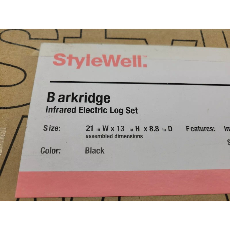 Stylewell Barkridge 21 In. Infrared Electric Log Set Heater. BRAND