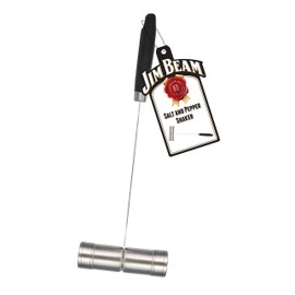 Jim Beam Stainless Steel Salt and Pepper Shaker with Long, Soft Grip Handles, Large, Silver