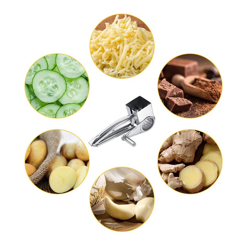 Multifunctional Kitchen Craft Rotary Stainless Steel Cheese Grater 1 Drums