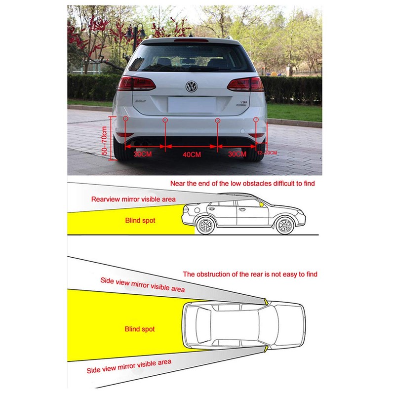 Car Parking Sensor, Rear Reversing Radar System with 4 Sensors,