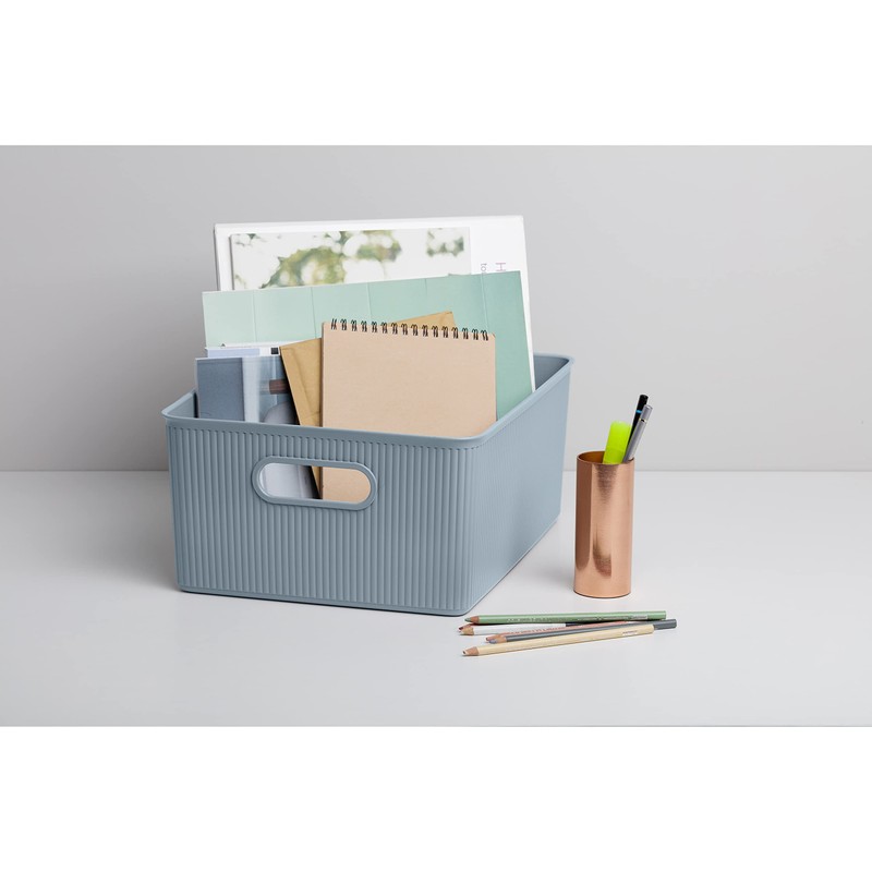 Tatay 7010300 Baobab Multi-Purpose Large Storage Basket, Blue, 29.4 X