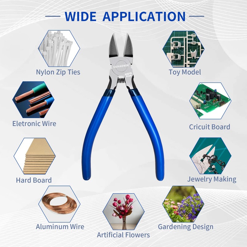 Wire Cutters 5", 5 Pack KAIHAOWIN Precision Flush Cutters Ultra