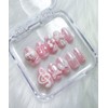 Pink Aurora Beam (+-ω◕)ﾟ+.ﾟHandmade Nail Tips - Almond / 핑크