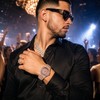 Gold-Tone Crystal-Style Watch for Men – Quartz Date Timepiece for