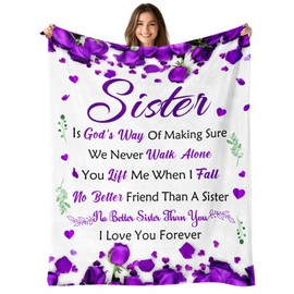 Rakoviol Sister Birthday Gifts - Sisters Gifts from Sister Brother - Gift for Sisters - Best Sister’s Ever Gift for Women - Christmas Valentines Day Present for Sister’s - Throw Blanket 50" x 60"