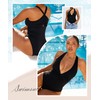 SHAPELLX Plus Size Swimsuits for Women Tummy Control V Neck