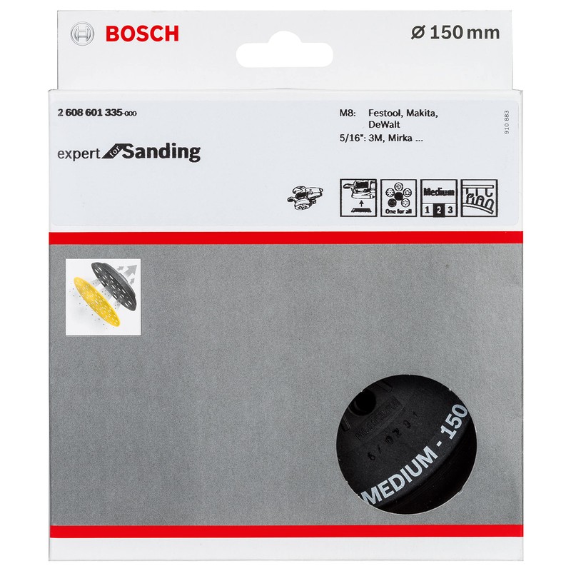 Bosch 2608601334 Grinding Plate Multi-Hole Hard 150mm in Black/Blue