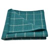 King & Priory Cyan Birdseye Check Pocket Square, Handkerchief