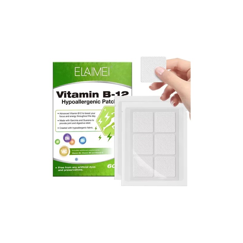 60 Parches Liberacion Prolongada Vitamina B-12 Revitaliza