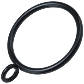 Baoswi 20 Pack Curtain Rings with Eyelets, Metal Eyelet Drapery Rings for Hanging Pinch Pleat Curtain Pin Drape Hooks, Curtain Rings 1.5 Inch I D, Fits Up to 1.2 Inch Rod (Black)